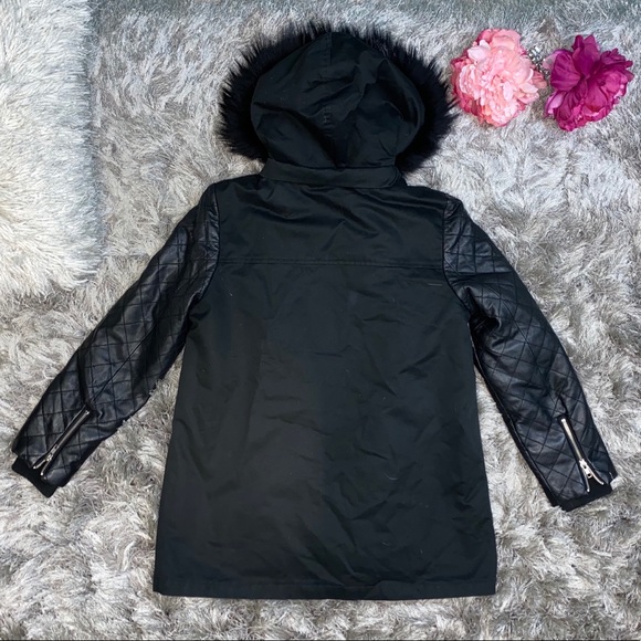 Claudie Pierlot Leather & Fur Coat Women size 36 - Picture 3 of 8